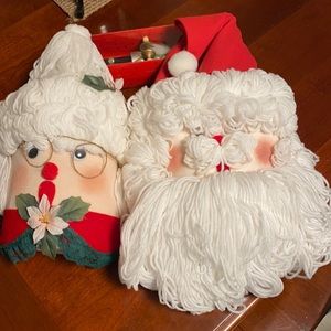 Handmade Mr & Mrs Clause hanging decor.